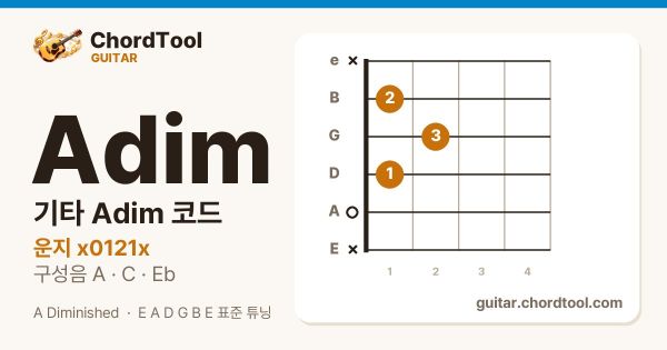 기타 Adim코드 운지법