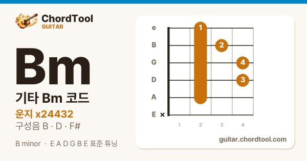 기타 Bm코드 운지법