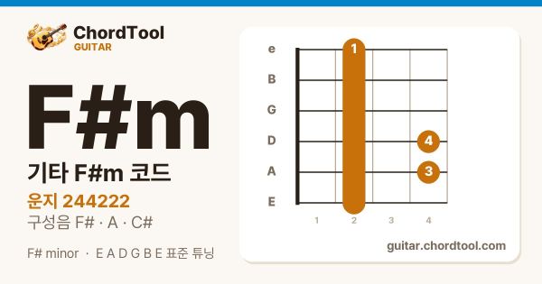 기타 F♯m코드 운지법